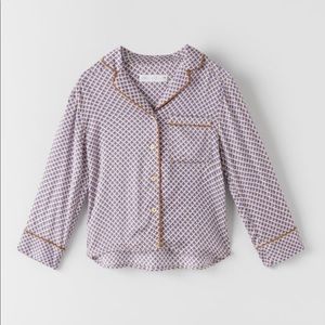 Zara Girls’ Pajama Shirt Blouse